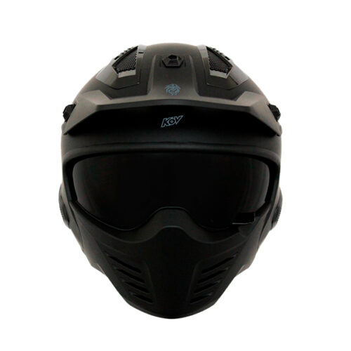 Casco Kov Rock O Solido Negro Mate M Motomania